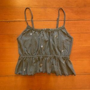 green babydoll american eagle floral tank top with